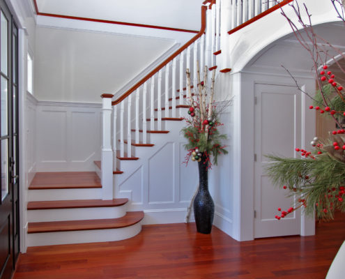 beautiful staircase in custom home