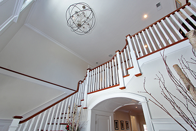 soaring staircase custom home MA